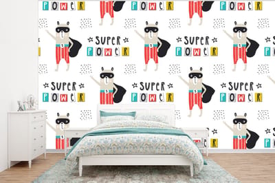 Behang - Fotobehang Jongens - Patroon - Superheld - Breedte 320 cm x hoogte 240 cm