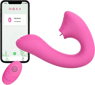 NØXA Kiss – Tongvibrator – 2-in-1 G-spot & Clitoris Vibrator – Vibrator voor Vrouwen – App & Afstandsbediening – Meerdere Vibratiestanden – Waterbestendig – Roze