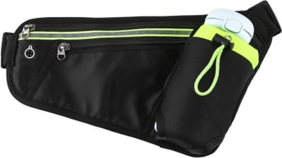 Hardloopriem Heuptasje met Waterfleshouder voor Heren Dames Reflecterend Heuptasje Telefoon voor Fitness, Joggen, Wandelen, Telefoonhouder Universeel - Zwart
