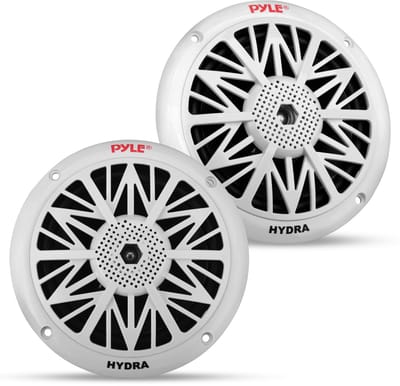 Pyle Marine Luidsprekers - 2-weg Waterdichte en Weerbestendige Speakers -13 cm Maritieme Luidsprekers - Buitenluidsprekers - Audio Stereo Geluidssysteem - 150 Watt - Slank Ontwerp - 1 Paar