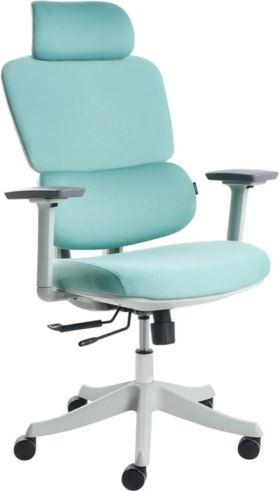 VISCOUNT - Bureaustoel - Groenblauw - Polyester