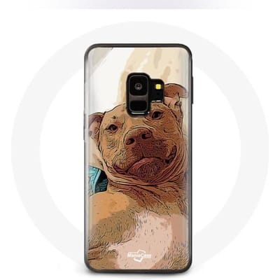 Hoesje voor Samsung Galaxy S9 Amerikaanse Pit Bull Terrier Bruin bruin