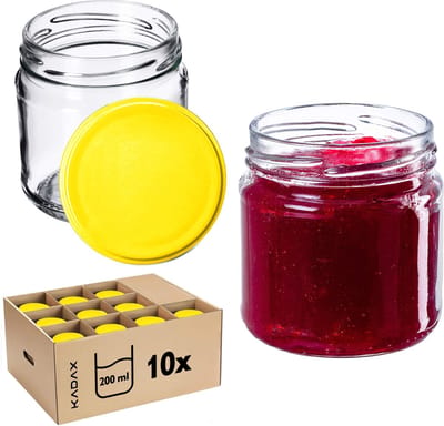 Lerma Weckpotten 200ml 10st 66mm + Deksels "Geel"