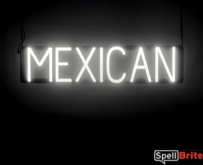 MEXICAN - Lichtreclame Neon LED bord verlicht | SpellBrite | 68 x 16 cm | 6 Dimstanden - 8 Lichtanimaties | Reclamebord neon verlichting