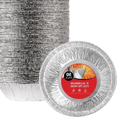 Taartpannen Aluminiumfolie - Mini Bakvormen Wegwerp - Enkele Porties Bakken - Hoge Gauge Aluminium - 5 inch 50 stuks - Zilver