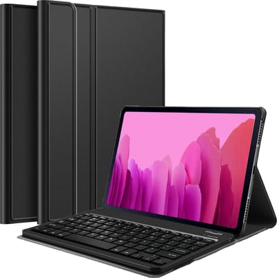 Hoesje - Geschikt voor Samsung Galaxy Tab A7 (2020) - Toetsenbord Case - Keyboard Book Cover - Hoes - Zwart