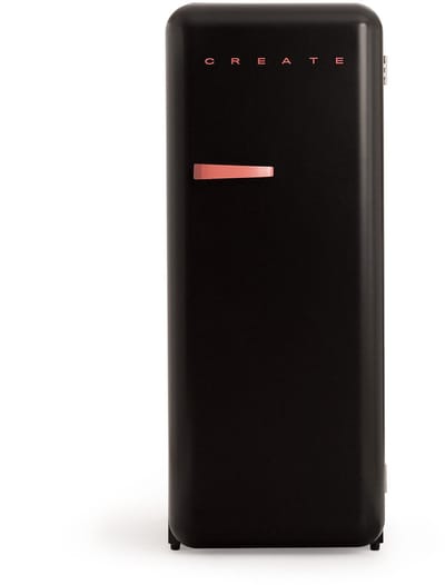 CREATE - Koelkast in retrostijl - Zwart - Handvat Terracotta - FRIDGE RETRO 281L