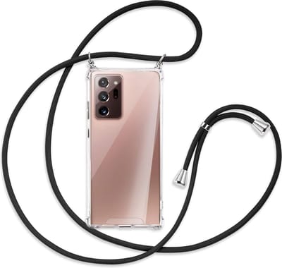 Jumada's - Hoesje met Koord geschikt voor Samsung Galaxy Note 20 Ultra - Anti Shock - Draagkoord - Transparant