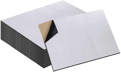 Cosensi- Geluidsisolatiematten 5 mm - 12 Stuks - Zelfklevend - Aluminium Butyl - Brandwerend - Vochtbestendig - Afmetingen 40 x 25 cm - Isolatiematten