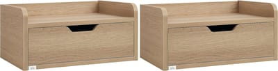 HOMCOM-Nachtkastje-Spaanplaat-40x30x19,5cm-Natuurlijk hout