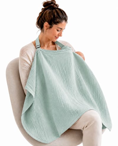 Hydrofiele Borstvoedingsdoek Mintgroen – Voedingsdoek & Afschermdoek voor Moeders | Ademend & Verstelbaar