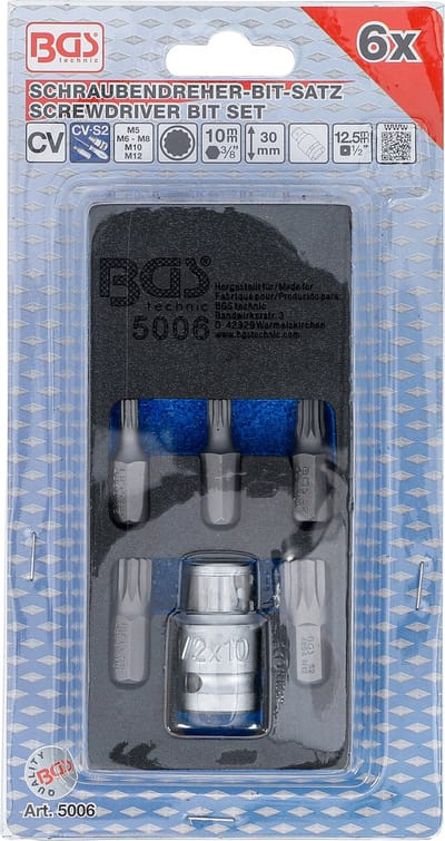 BGS Bitset 3/8veeltand (voor XZN) 6 delig