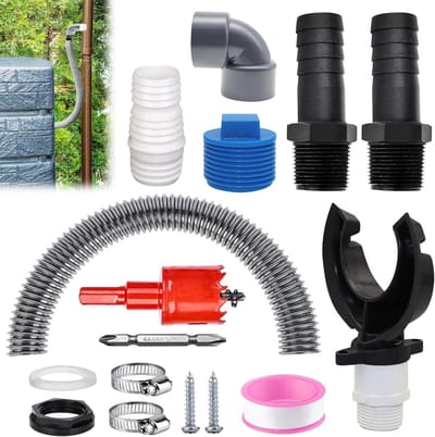 Regenton Vulautomaat - Regenwater Opvanger - Water Besparen - Universele PVC Fitting - 70-110 mm - Zwart