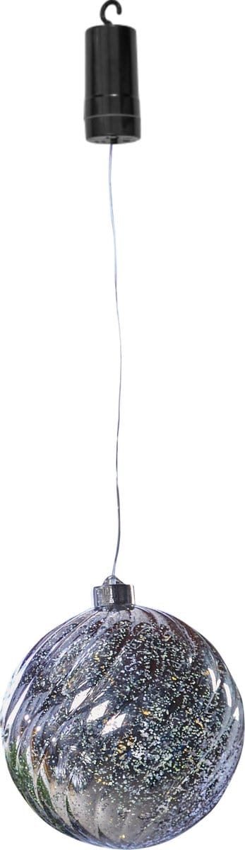 Luxform Hanglamp op batterijen Ball Swirl LED zilverkleurig