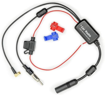 Noodradio - Noodradio's - Draagbare noodradio - Universele 12V Autoradio Signaalversterker, FM/AM/DAB Antenne, SMB vrouwelijk naar DIN man Adapter, Geschikt voor auto, vrachtwagen