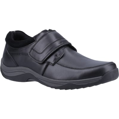 Hush Puppies Douglas Leren Heren Zwarte Moccasins Schoenen