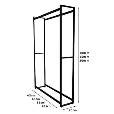 Metalen brandhoutrek met verstelbare dragers - 100 x 105 x 25 cm