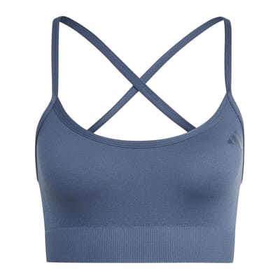 Adidas Performance Workout Essentials Light-Support Knit Beha - Dames - Blauw