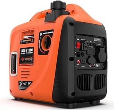 REN® Stroomgenerator - Stroomgenerator - Powerstation - grote stroomgenerator - handmatige zwengelgenerator - Oranje - 39cm x 24cm x 43cm