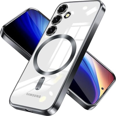 Hoesje Geschikt voor Samsung Galaxy S26 Plus hoesje backcover Zwart – Geschikt voor Magsafe Lens beschermer – Transparant
