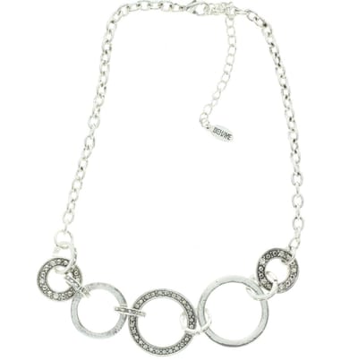 Behave - Schakelketting met steentjes 41 cm - Nikkelvrij - Mode-accessoire
