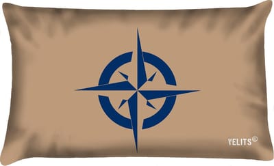 Sierkussen - Buitenkussen Denim Original Waterafstotend Bootkussen Kompas - Multicolor - 60 Cm X 40 Cm