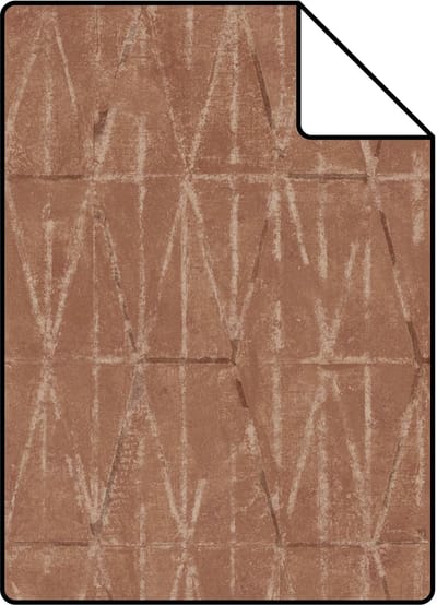 Proefstaal ESTAhome behang grafische lijnen terracotta - 26.5 x 21 cm - 131418-S