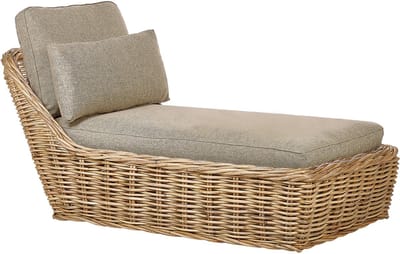 BELSITO - Ligstoel - Taupe - Rotan