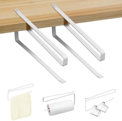 PromoHome Keukenrolhouder Set - 2 stuks Z-vormige wandbevestiging zonder boren