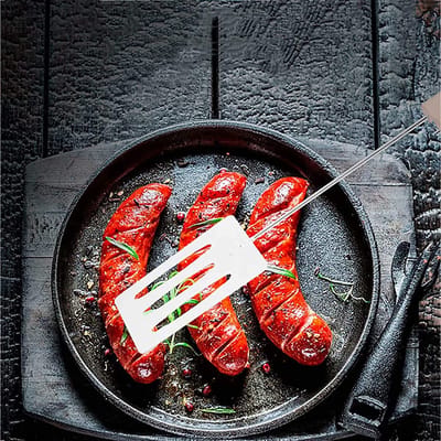 Barbecue Vork Tang Grillen - Zwarte Handvat -Spatel Draagbare - Multifunctionele Bbq Grill Tool -Keuken Gereedschap- 3 Pcs