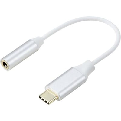 Renkforce RF-6056890 USB-C / Jackplug Adapter [1x USB-C - 1x Audio, stereo (3,5 mm aansluiting)] Wit Aluminium-stekker 0.1 m