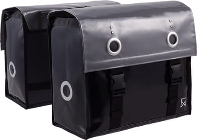 Willex - Dubbele Bisonyl Tas - 52L - Grijs/Zwart - Universele Bevestiging - De Klassieker