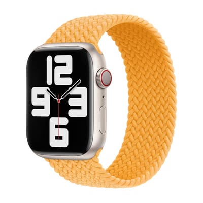Apple Gevlochten solobandje voor de Apple Watch | 44/45/46/49 mm - Maat 12 - Maize