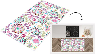 Keukenloper - Loper keuken - Regenboog - Bloemen - Vlinder - Design - 120x60 cm - Keukenloper vinyl