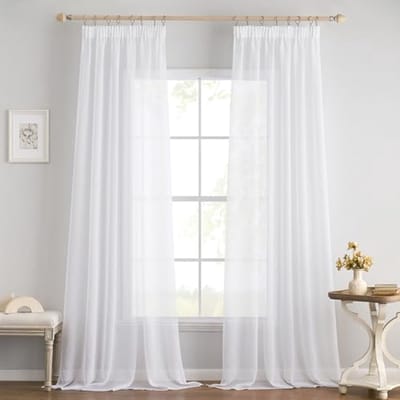 Dailygoods- Voilegordijn Set van 2 - 100% Polyester - Transparante Vitrage - 140 x 245 cm - Luchtig/Decoratief - Voor Slaapkamer/Woonkamer - Gordijnen