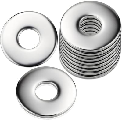 Grote RVS Vlakke Ringmoeren M10 x 25 mm voor Schroeven, Draadstangen en Moeren - Roestvrij Staal A2 V2A