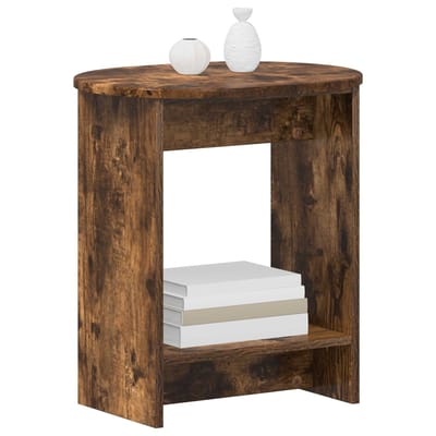 vidaXL - Bijzettafel - Gerookt - eiken - 50 - x - 39,5 - x - 55 - cm - Bewerkt - hout