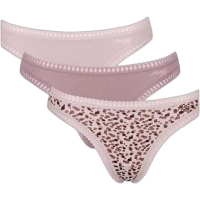 Sloggi Women GO Crush String (3-pack) - dames string - lichtroze - mauve - print