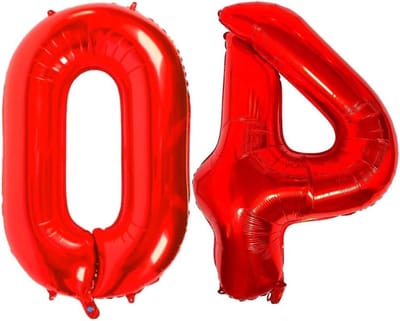 Verjaardags Decoratie 40e Ballon XXL Rood - Folieballon Nummer 40 Verjaardag Feestdecoratie Helium Jongen Meisje Groot