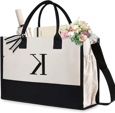 Stijlvolle Canvas Strandtas voor Vrouwen, Herbruikbare Tote Bag voor Werk en Winkelen, Persoonlijke Cadeaus voor Moeders en Vriendinnen