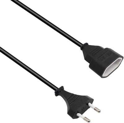 Allteq - Euro verlengkabel - Zwart - 1.8 meter