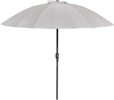 Killogood Rechte paal parasol kantelbare ronde tuinparaplu met 18 ribben zwengel metalen mast glasvezel Ø 2.5 m hoogwaardig polyester grijs