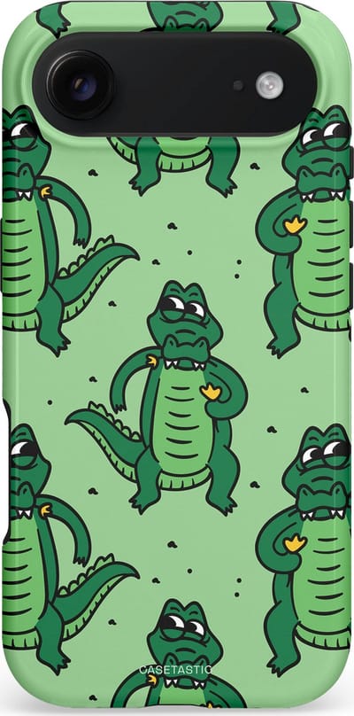 Casetastic hoesje geschikt voor Apple iPhone Air - MagSafe - Dubbellaagse bescherming - Kroko dans - Fashion Case - Mintgroen