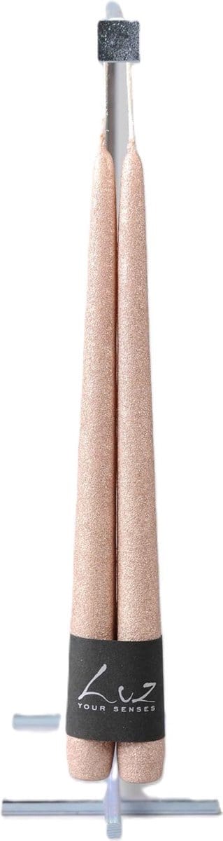 Rasteli Luz Your Senses Metal Kaars-Dinerkaarsen Goud-Champagne Gold D 2,20 cm H 30 Voordeelaanbod van 2 x 2