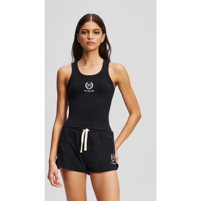 Karl Lagerfeld Black Hotel Karl Crest Tank Top Taglia: XS | Canottiere Outlet | Donna
