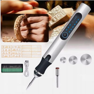 Elektrische graveerpen - Graveer- en polijstgereedschap - USB oplaadbaar - 3 snelheden - Voor metaal, kunststof, glas en keramiek