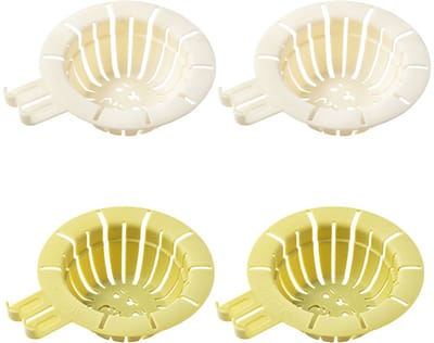 4 stuks Konijn afdruiprek, Afvoermand Trechter, Draagbare Afvoerbak Zeef Mand, Afvoermanden voor Spoelbak, Multifunctionele Plastic Zeef voor Keuken (Groen，wit)