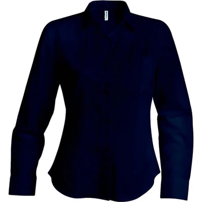 Kariban Overhemd in onderhoudsvriendelijk polykatoen-popeline dames K549 - Navy - S