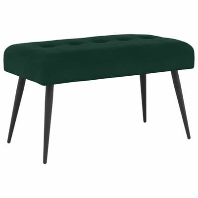 vidaXL - Bank - met - knopen - tufting - Donkergroen - 80 - x - 40 - x - 46 - cm - fluweel