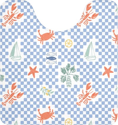 WC mat met uitsparing 55x60 cm - Antislip - Zee - Patroon - Zeilboot - Blauw - Toiletmat met uitsnijding - Vloermat - Douchemat - Toilet tapijt - Toiletmatten